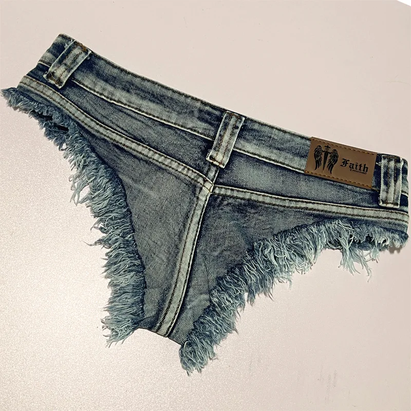 Jeans Shorts for Women Tight-fitting Slim Nightclub Pole Dancing Ultra-low Waist Shorts Sexy Hot Pants