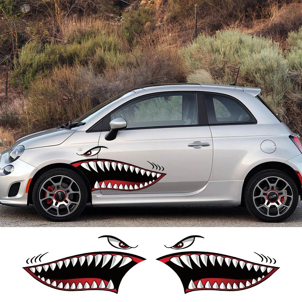 Для Fiat 500 595 cc Abarth Side Shark Rocker наклейка виниловая пленка украшение ПВХ авто Стайлинг