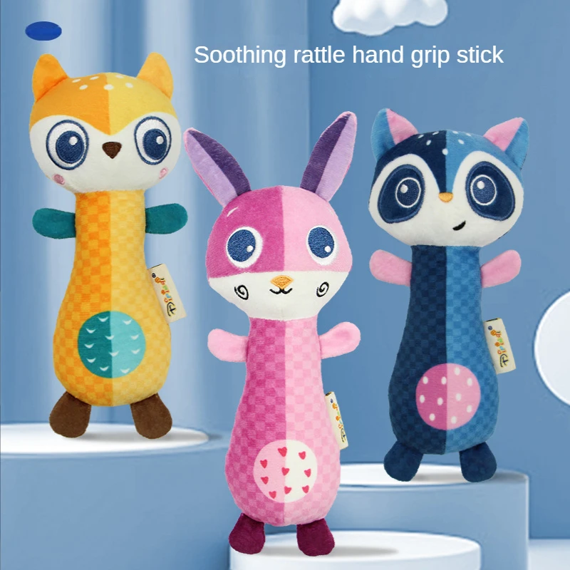 

Baby Rattle Soothes 0-Year-Old Newborn Baby Hand Stick Doll Parent-Child Plush Toy Animal BB Stick