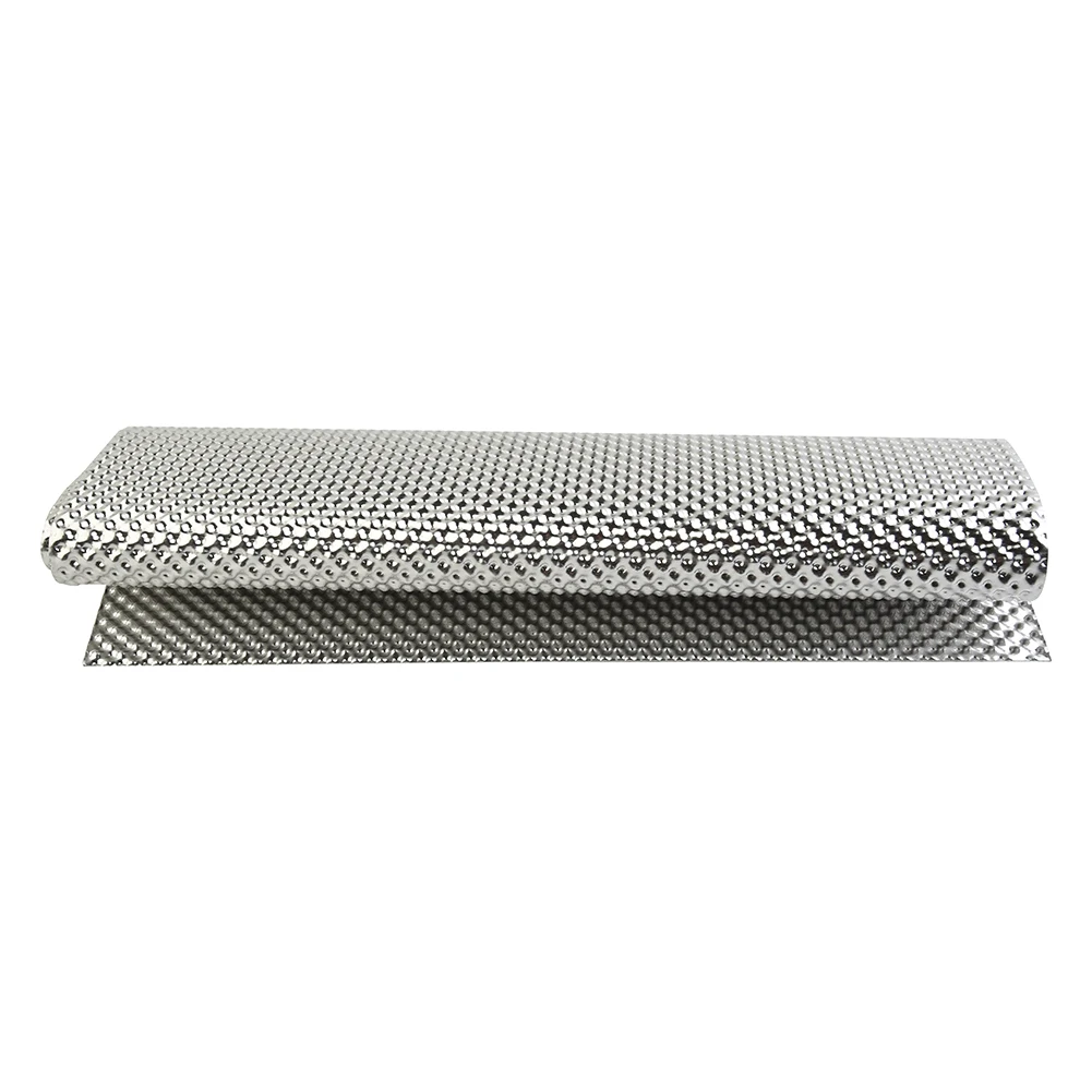 

Embossed Aluminum Heat Shield 300mm 500mm Silver Turbo Manifold Firewal Floor Pan Fuel Tank Heat Insulation Mat Flexes Any Shape