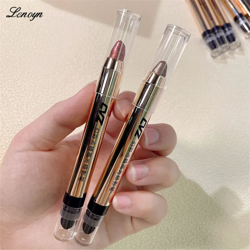 

Lenoyn Double Head Eyeshadow Stick High Light Stick Pearlescent Silkworm Eyeshadow Pen Lasting Waterproof Shiny Pigment Cosmetic