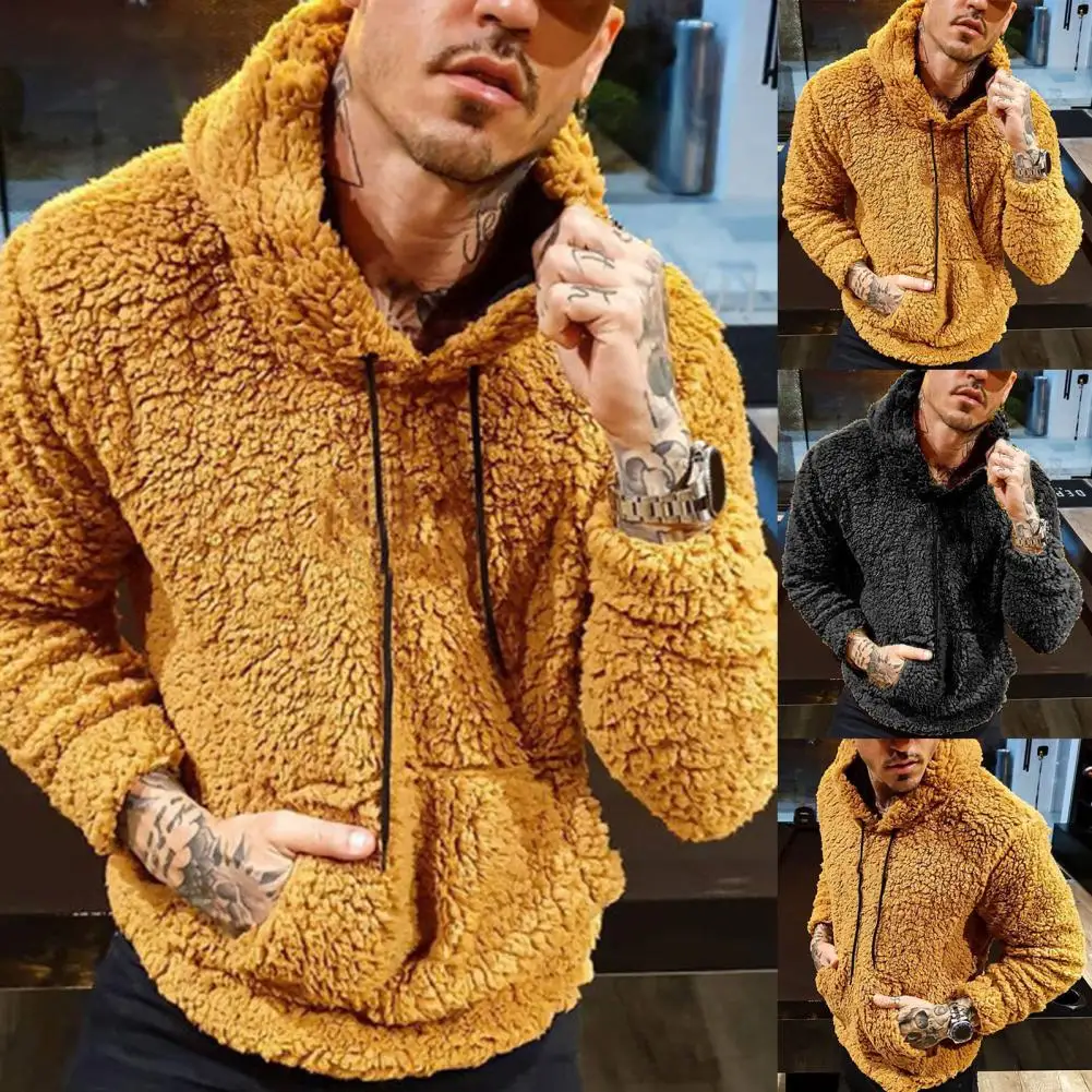 

Great Autumn Hoodie Long Sleeve Oversized Pullover Big Pocket Furry Sweatshirt