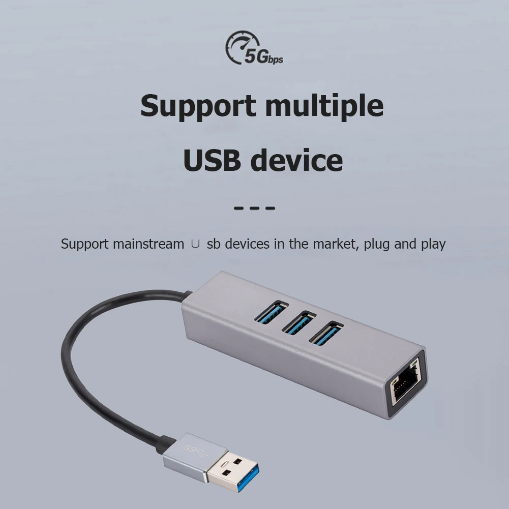 

Адаптер Ethernet с 3 портами USB на Rj45, сетевая карта, высокоскоростной разветвитель, 1000 Мбит/с, для ПК, Windows, ноутбука
