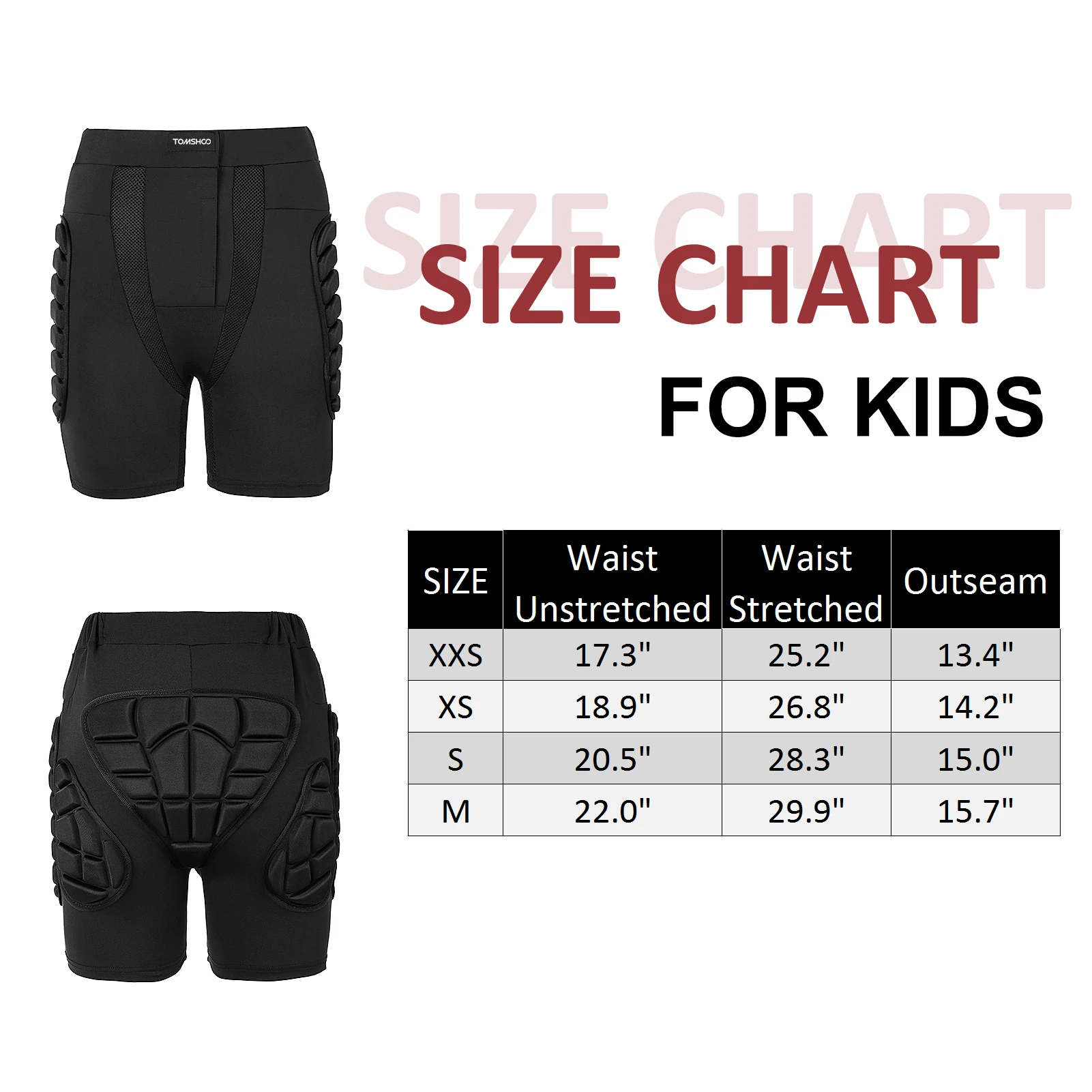 TOMSHOO защитные шорты с мягкой подкладкой для взрослых детские дышащие накладки на