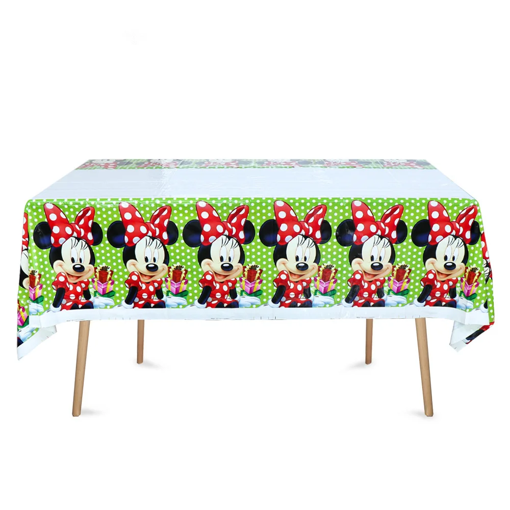 Тема Диснея Минни Мауса одноразовая скатерть бумажная тарелка чашка соломенная