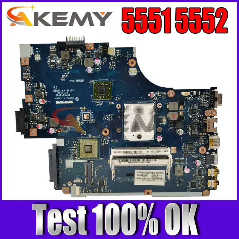 

5551 5551G integrated motherboard for Acer laptop 5551 5552 MBTZG02001 LA-5912P