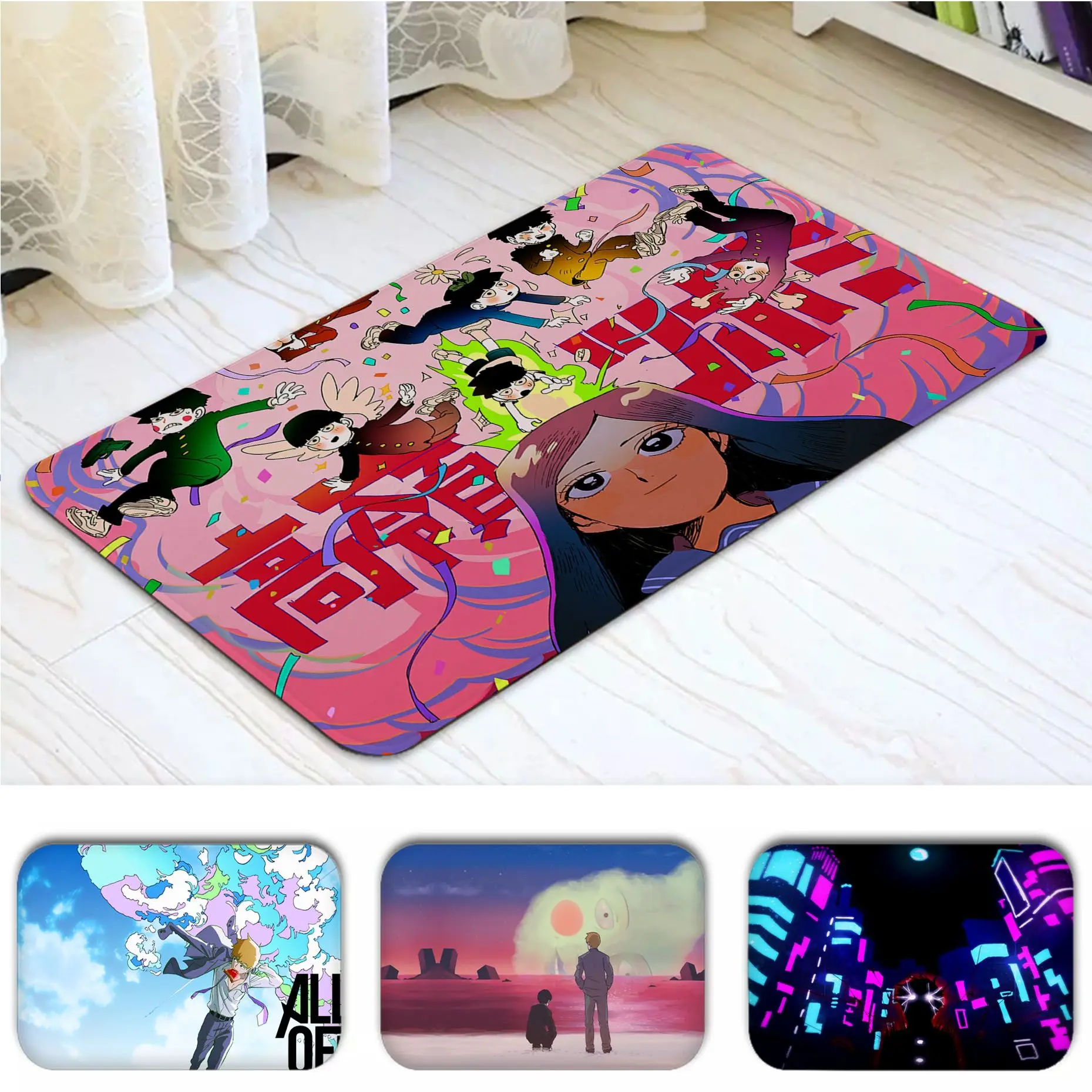 

Mob Psycho 100 Hallway Carpet Non-Slip Laundry Room Mat Laundry Decor Balcony Child Living Room Hotel Decor Mat