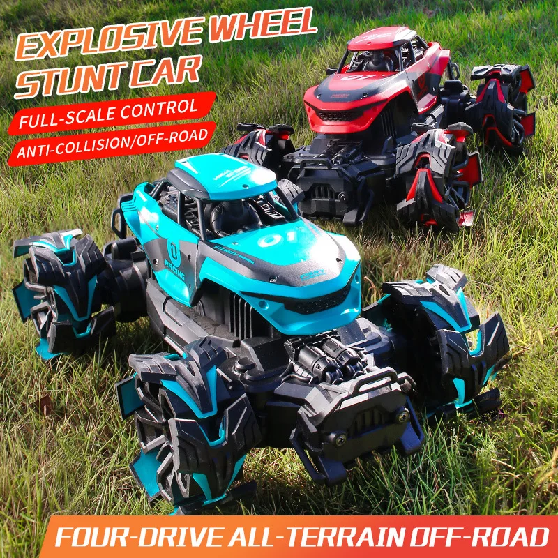 1:12 Four-wheel Drive Climbing Off-road High-speed Remote Control Car 4WD All-terrain Explosive Wheel Stunt Car Toy enlarge