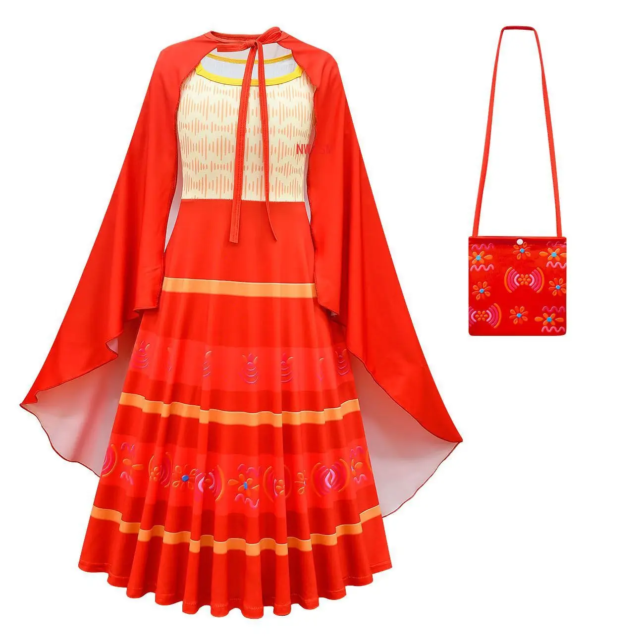 

Girls Encanto Long Sleeve With Cloak Dolores Role Play Costume Dress Children Birthday Party Clothing