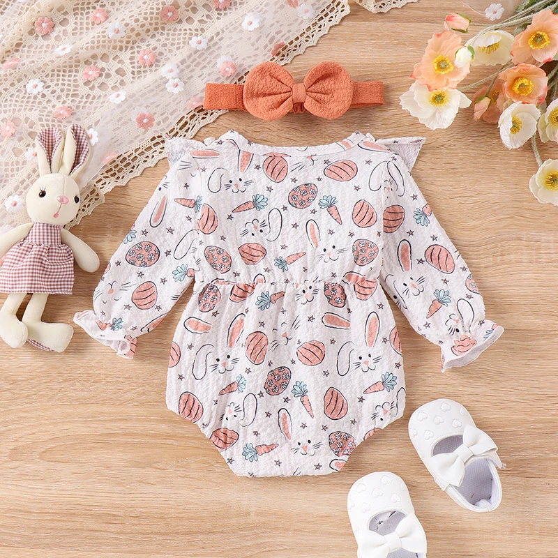 Пасхальный наряд для новорожденных девочек платье с бантом и оборками боди