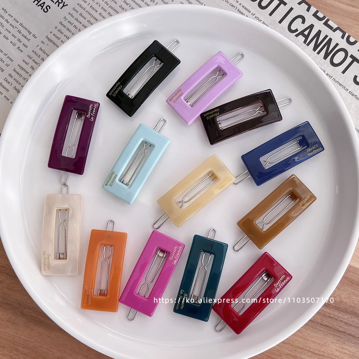 Маленькая заколка дофамина ярких цветов ~ Корея Франция милая квадратная