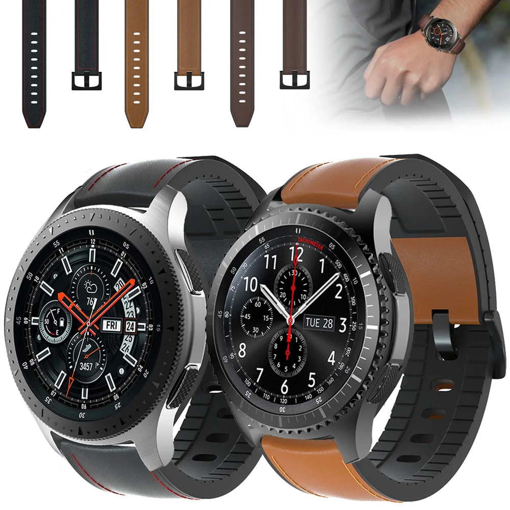

Ремешок силиконовый для Samsung Galaxy Watch 46 мм, браслет из натуральной кожи для наручных часов Gear S3 Frontier & Classic, 22 мм