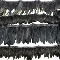1meter black turkey ostrich feather duck plume goose pheasant fringes trims for craft sewing needlework accessories decorations