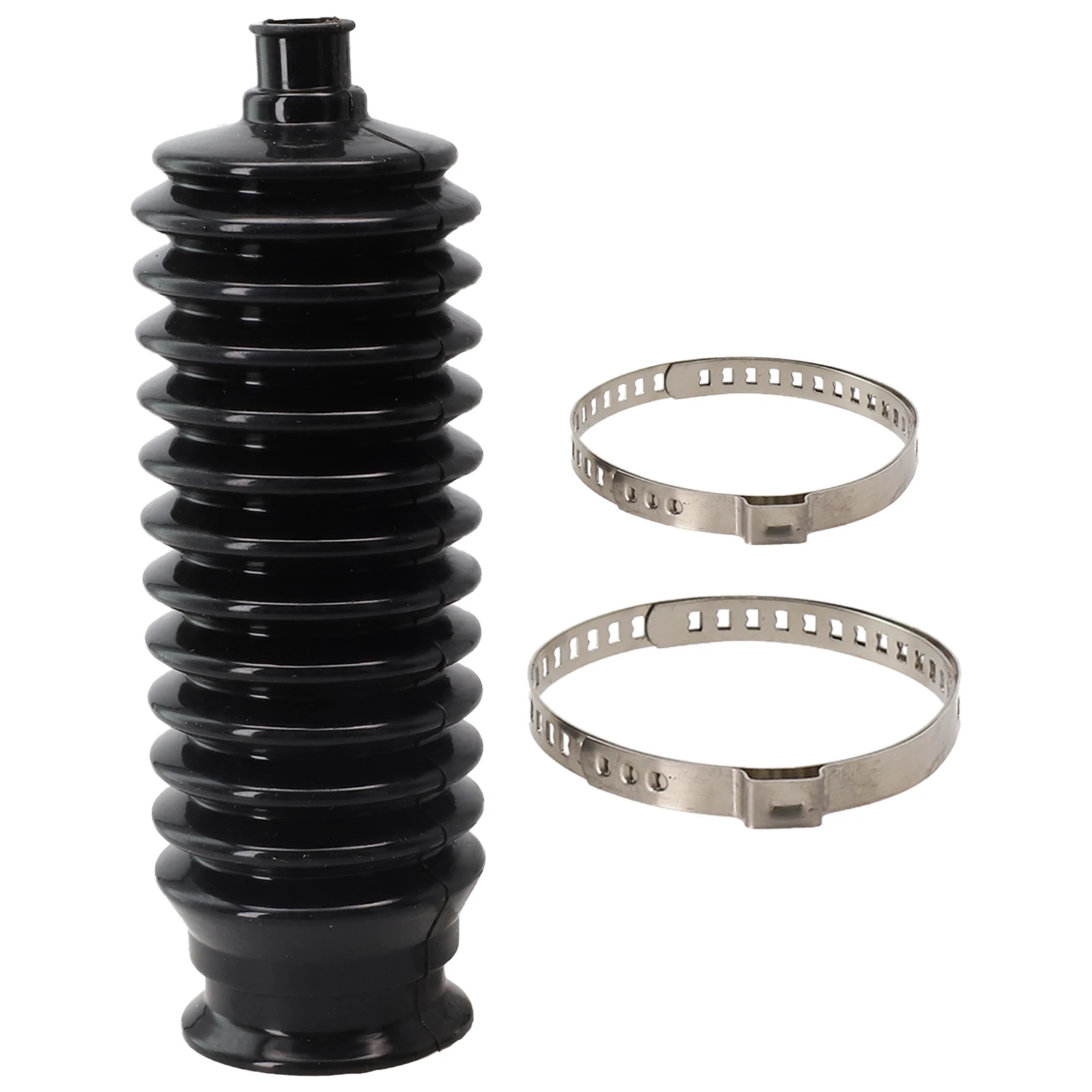 

Bellows Boot Gaiter Pinion Boots Accessories Black Clamps Easy To Install Replacement Silicone+Metal Universal