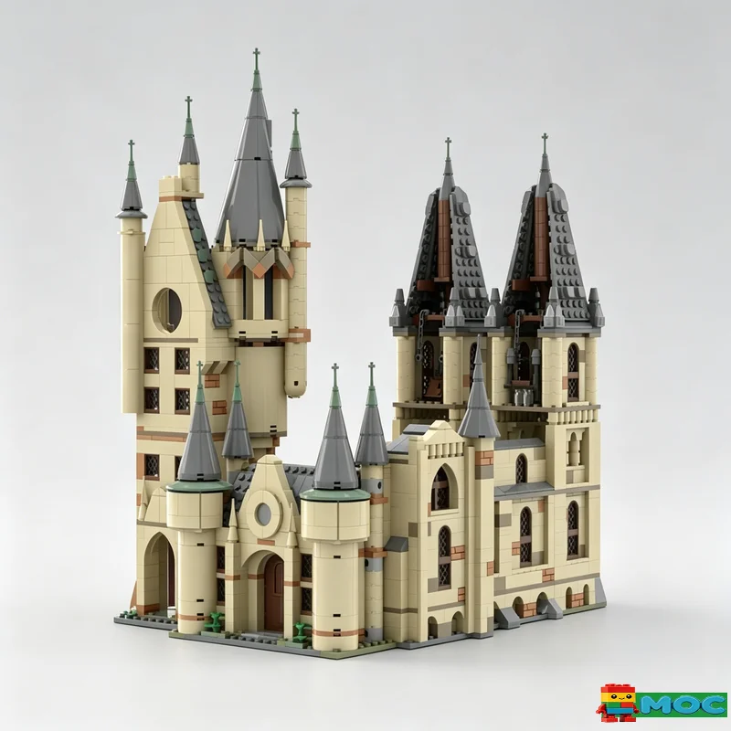 Фото Набор строительных блоков MOC «Средневековые колокольни» (1360 деталей), модель городской улицы, развивающая игрушка для самостоятельной сборки, подарок на день рождения №4