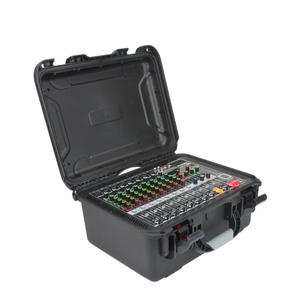 

GAX-HM80 professional dj flight mixer 8 channel hard mixer case with amplifier integrated high-power audio set for outdoor stage