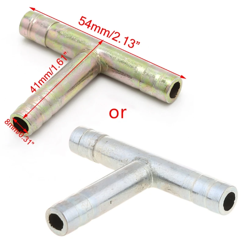 

8mm 5/16" 3 Way Hose Barbed Connector Air Water Pipe Gas Tubing