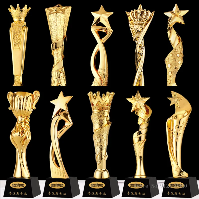 

Gold-plated resin trophy bottom crystal custom creativity to send friends awards dancing souvenir competition home decor trophy