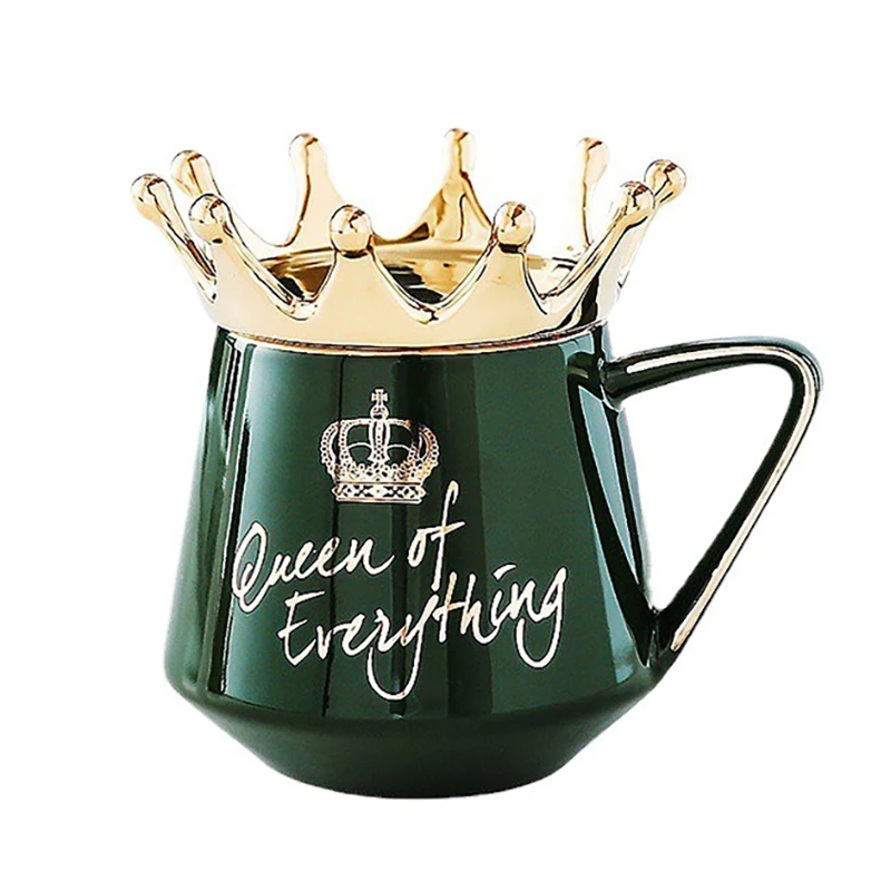 Кофейная чашка Creative Crown с крышкой 400 мл из скандинавского фарфора роскошные керамические чашки домашней коллекции эспрессо кофейные подарки.