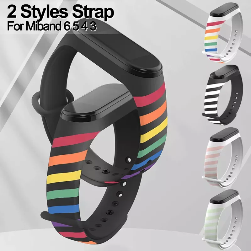 

Ремешок силиконовый для xiaomi Mi band 6 5 4 3, сменный Браслет с камуфляжным принтом для Miband 6 5 4 3