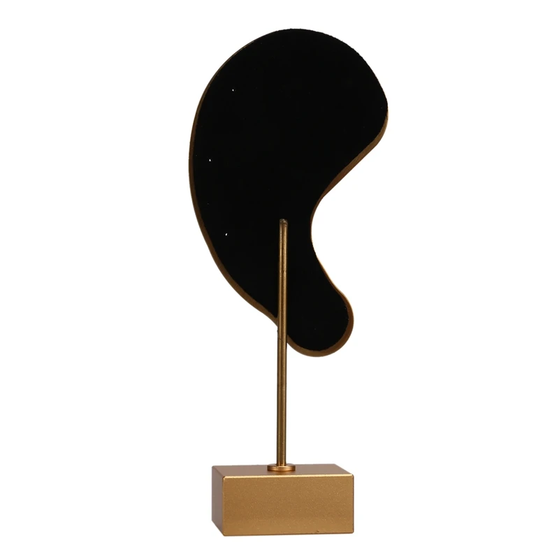 Fashion Earring Display Stand Microfiber Earring Holder Ear-Shaped Ear Clip Stud Jewelry Display Organizer Stand