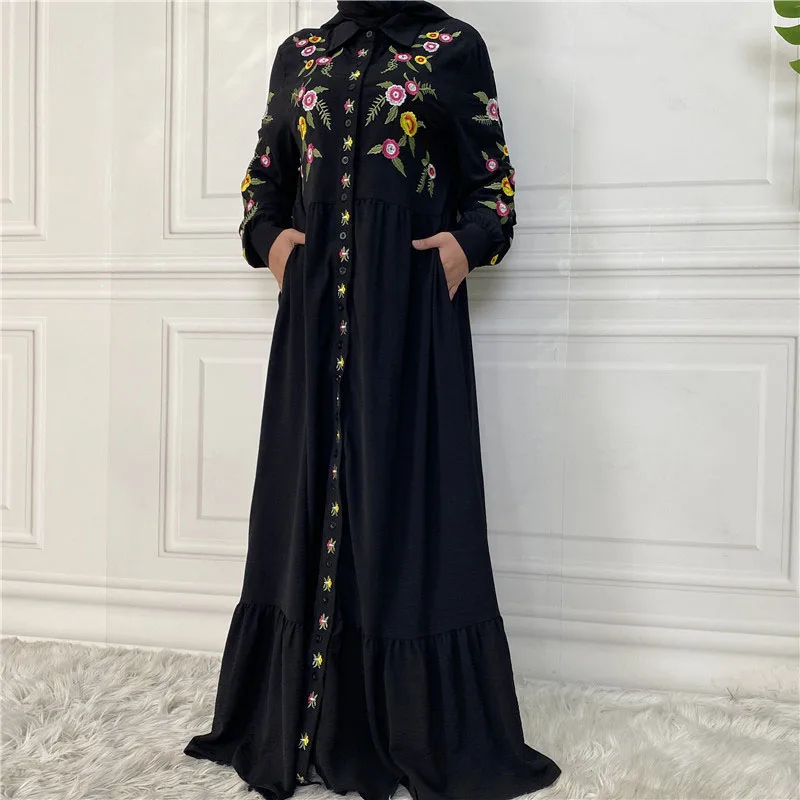 

Eid Mubarak Abaya Дубай Кафтан мусульманская женская рубашка платье с вышивкой Jalabiya Турция Малайзия арабский халат Caftan Djellaba Femme