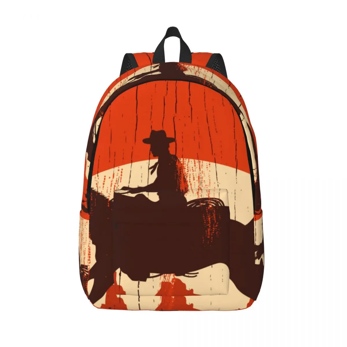 

Student Bag Cowboy With Running Horse Wooden Sign Backpack Parent-child Lightweight Backpack Couple Laptop Bag