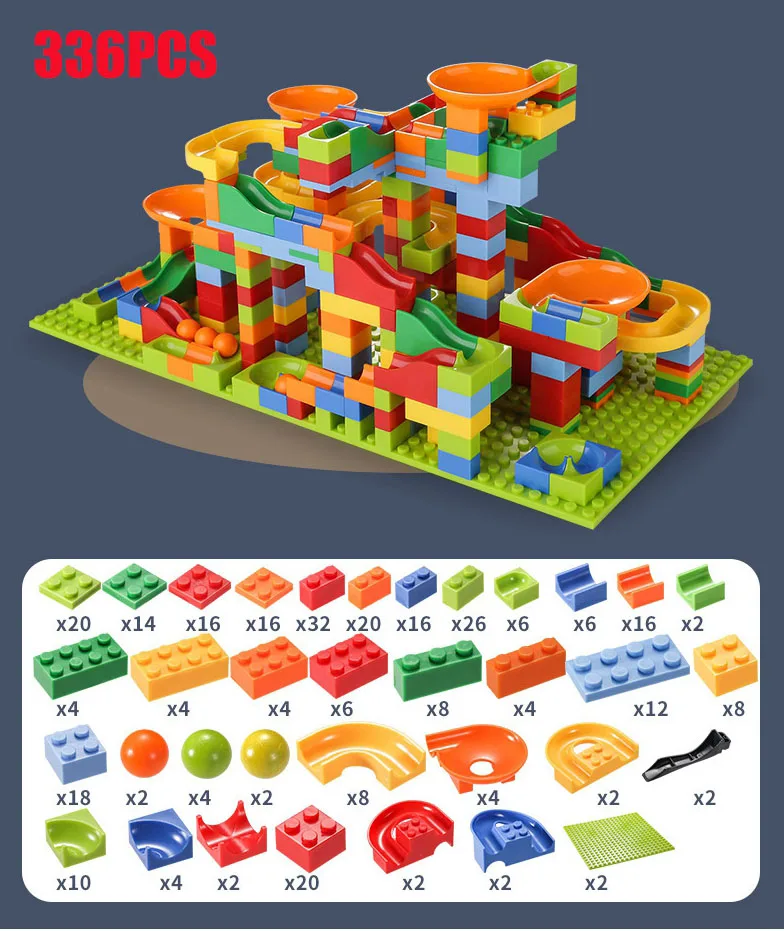 

168-400 шт., Детский конструктор «Marble Race Run»