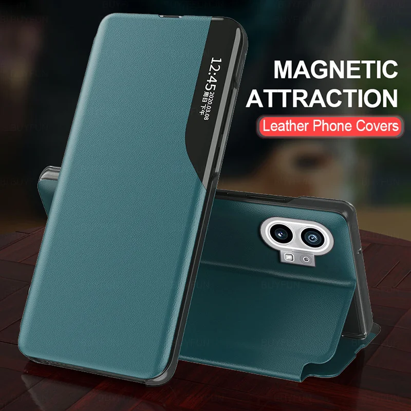 Откидной чехол для телефона Smart View Window Nothing Phone 1 (1) телефон один кожаный магнитный