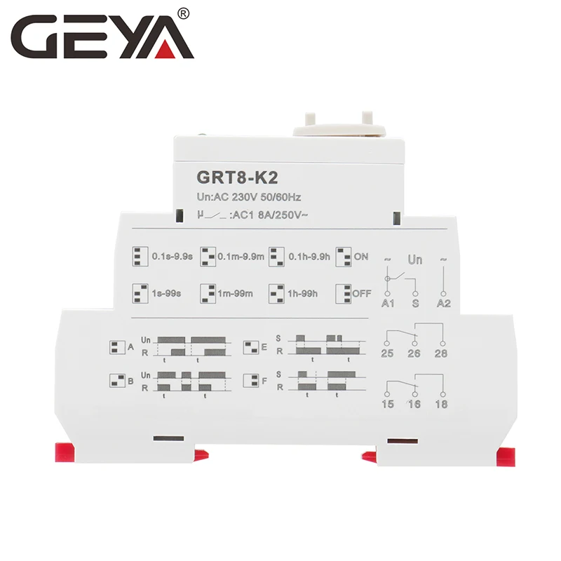 Цифровое реле времени GEYA GRT8-K Многофункциональное включения и выключения 12 В 24 220