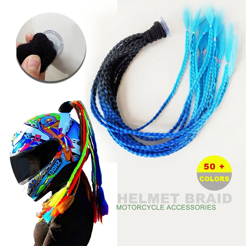 

New Motorcycle Helmet Braid Pigtails Motorbike Pigtails Helmet Casco Moto Ponytail Motorcycle Accessories With Sucker Women Men