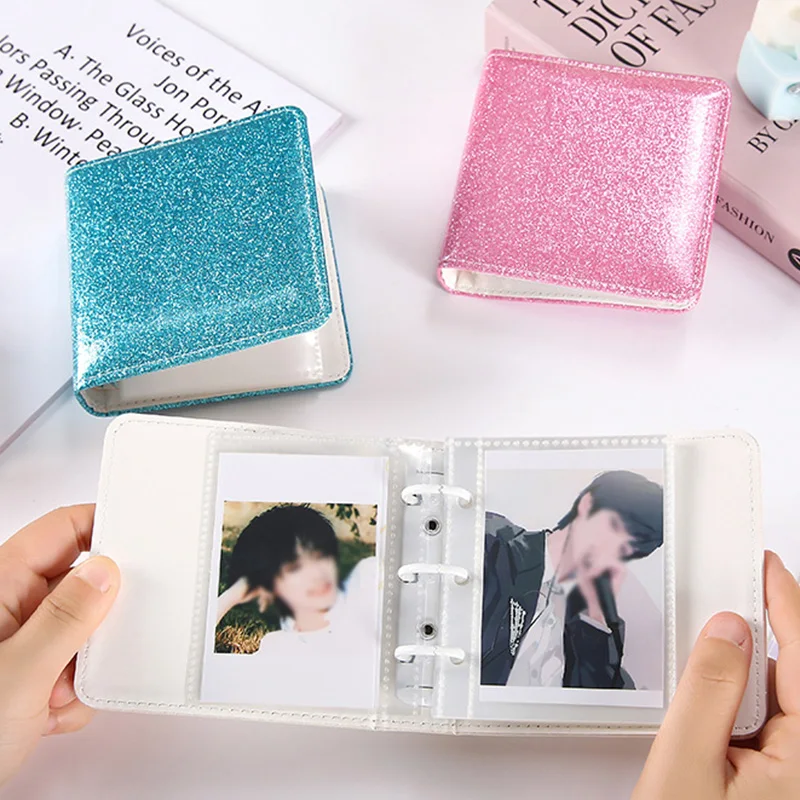 

3 Inch PU Leather Photo Album Picture Storage Scrapbooking Picture Case Baby Grow Family Frame Instant Camera Card Holder