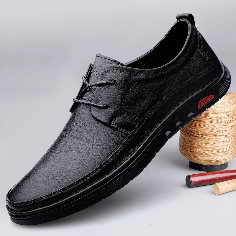 

men Business Stylish sheoes Casual genuine Leather Shoes for Men Luxury Brand Comfortable lace up Oxford Male Shoes for men