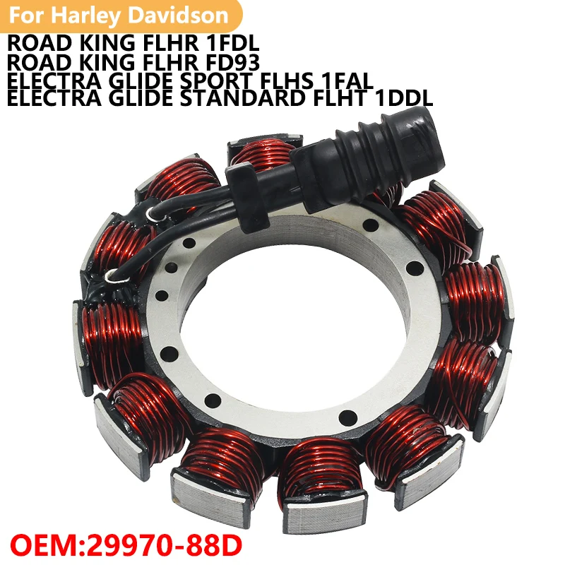 

Катушка статора зажигания 29970-88D для Harley Davidson ROAD KING FLHR 1FDL FD93 FLHS 1FAL FLHT 1DDL FLHTC 1DJL FLHTCU 1DPL FLHTP