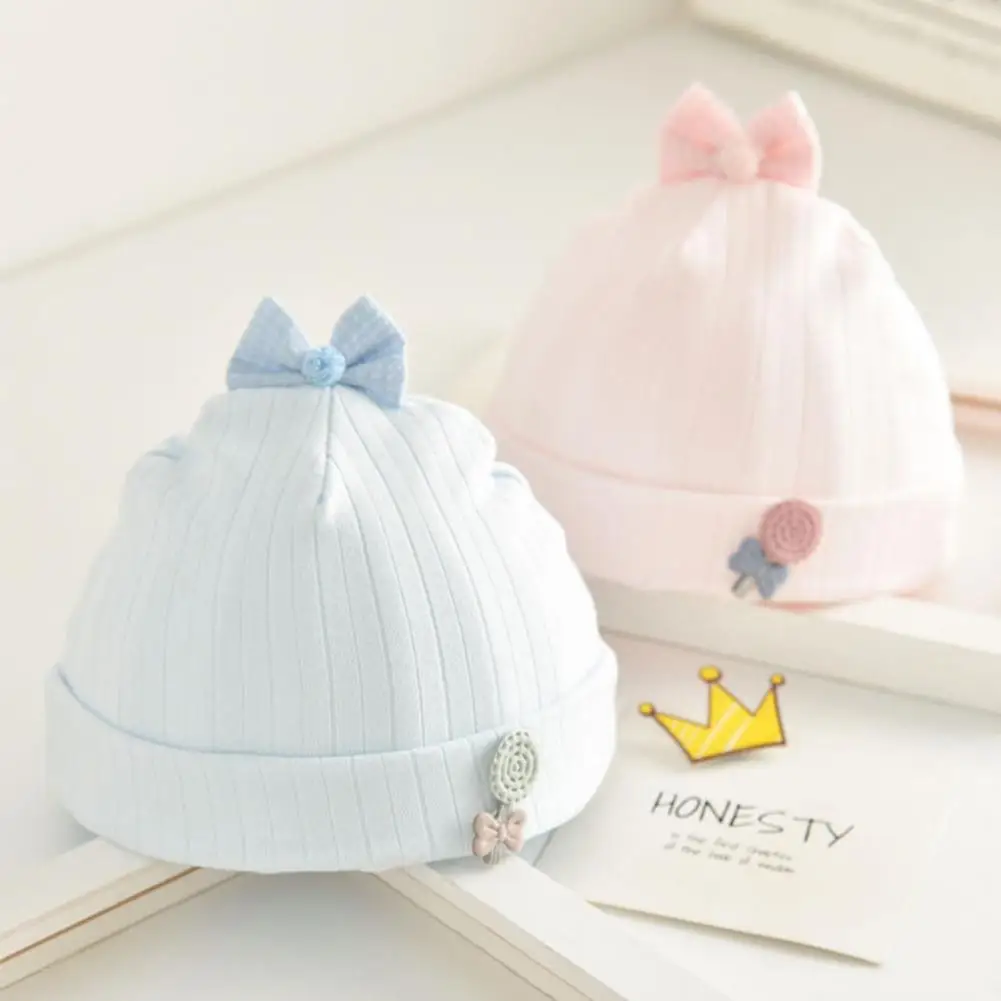 

Cotton Bear Baby Cute Warm Hat for Newborn Beanie Hats 1 Cartoon Bow Boys Girls Kids Winter Children's Caps 0-3 Months
