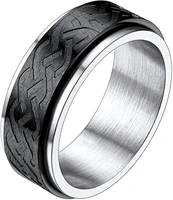 richsteel celtic knot meditation spinner ring stainless steel spin fidget rings for men size 7 12