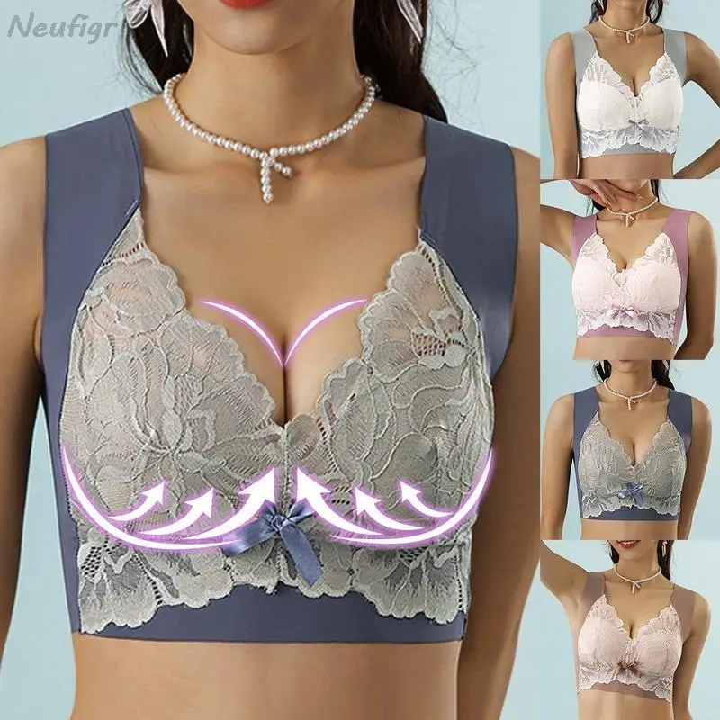 Женский бюстгальтер кружевной топ без косточек женский пуш-ап сексуальное