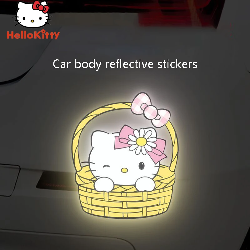 

Sanrio мультфильм аниме Hello Kitty кавайные наклейки для тела светящиеся наклейки Стикеры для царапин декоративные наклейки