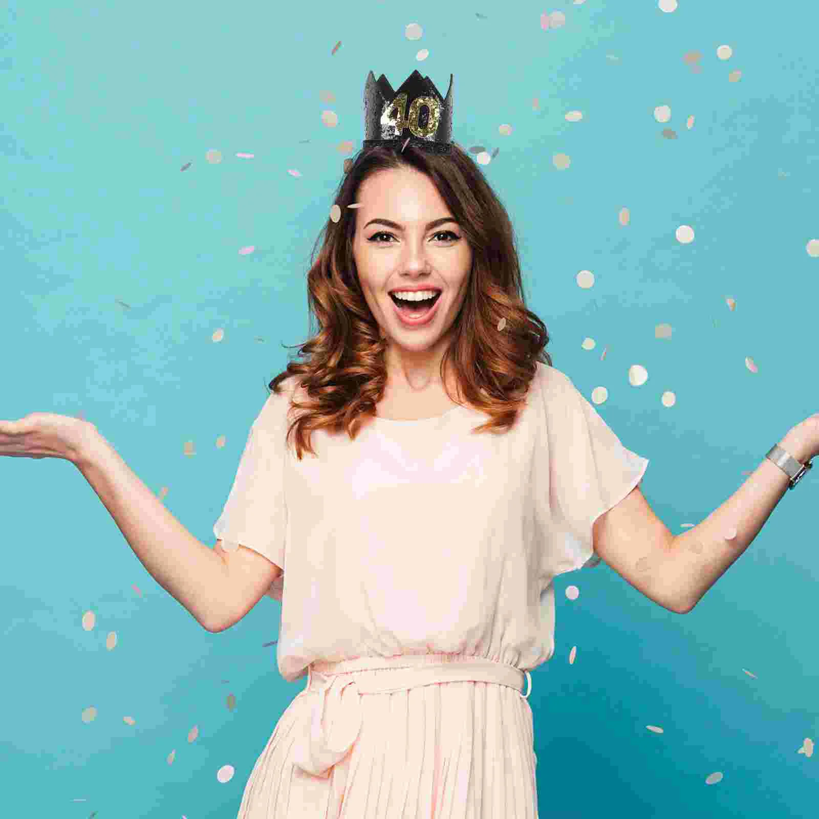 

Birthday Party Hat 40Th Happy Women Glitter Tiara Hats Men Gifts Decor Supplies Headbands Decorations 30Th Photography