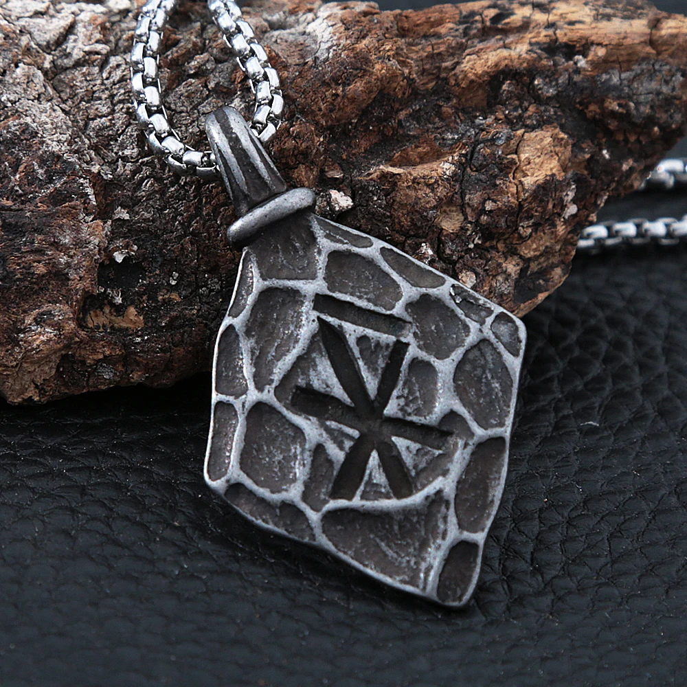 Винтажная Мужская цепь в стиле викингов Байкерский Амулет из нержавеющей стали
