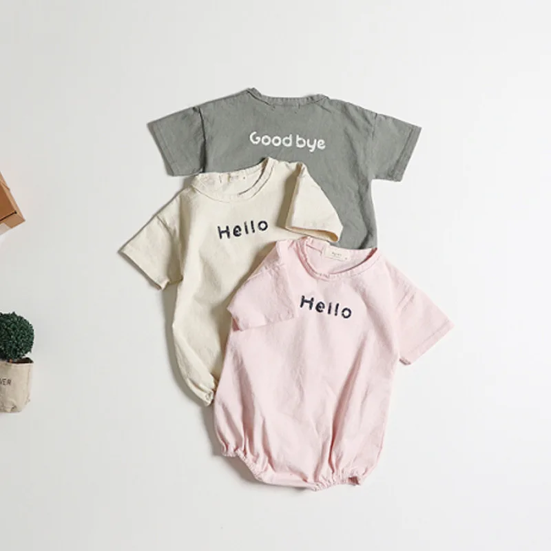 Criscky 2PCS Toddler Kids Baby Girl Clothes Letter Print Jumpsuit Summer Short Sleeve Bodysuit Fashion Outfits Baby Bodysuit