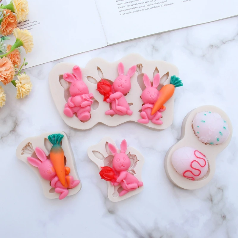 Пасхальный пластиковый резак для печенья в виде кролика яйца 3D Мультяшные формы