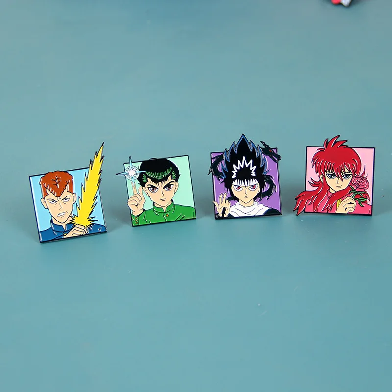 

Игровой YuYu Hakusho Urameshi Yuusuke Kuwabara Kazuma Kurama Косплей металлическая брошь булавка аниме сплав значки реквизит