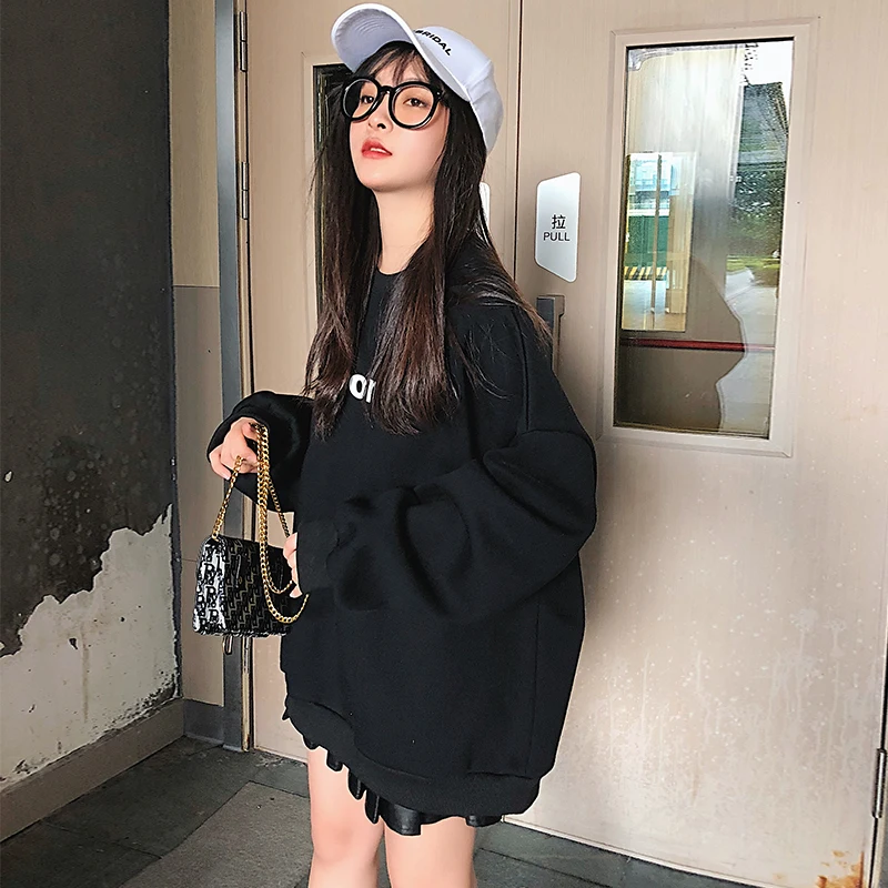 

A Jacket women's long-sleeved pullover spring and autumn new letter hooded zipper cardigan women's loose sweater coat