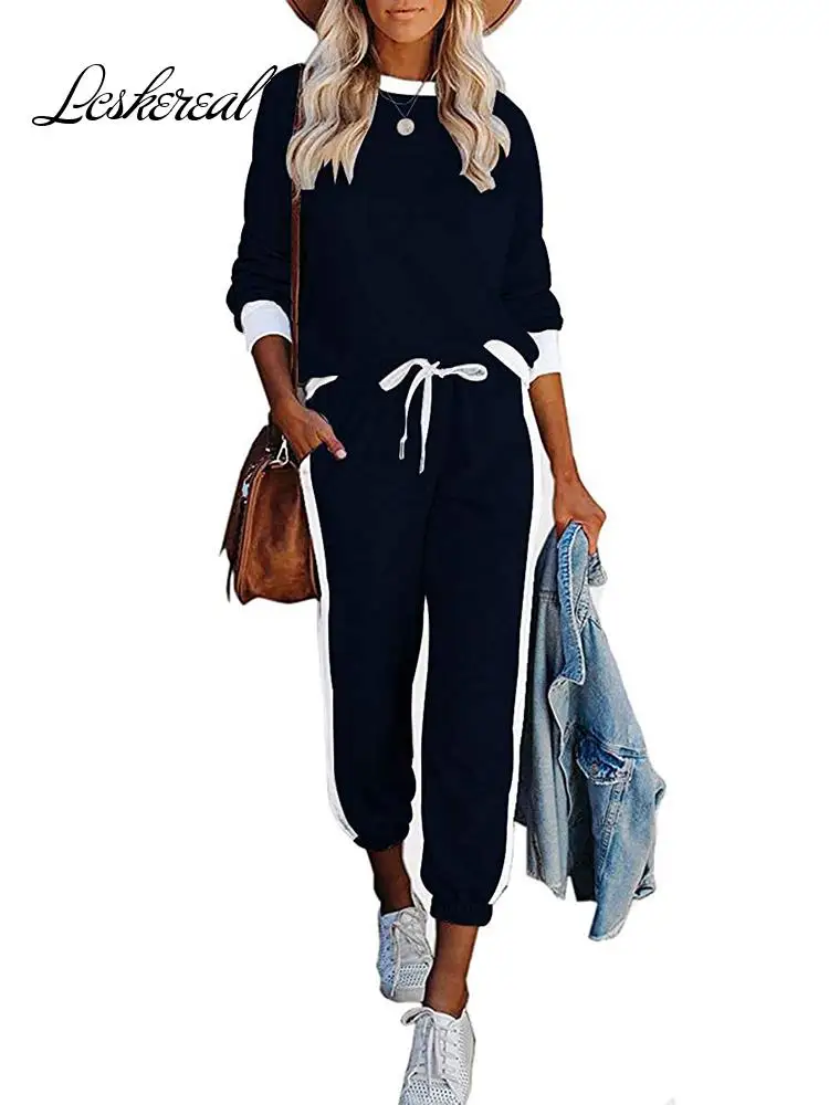 

2022 Autumn Long Sleeve Sport Two Piece Sets Womens Outifits Casual Top And Pants 2 Piece Set Tracksuit Women Jogging Femme