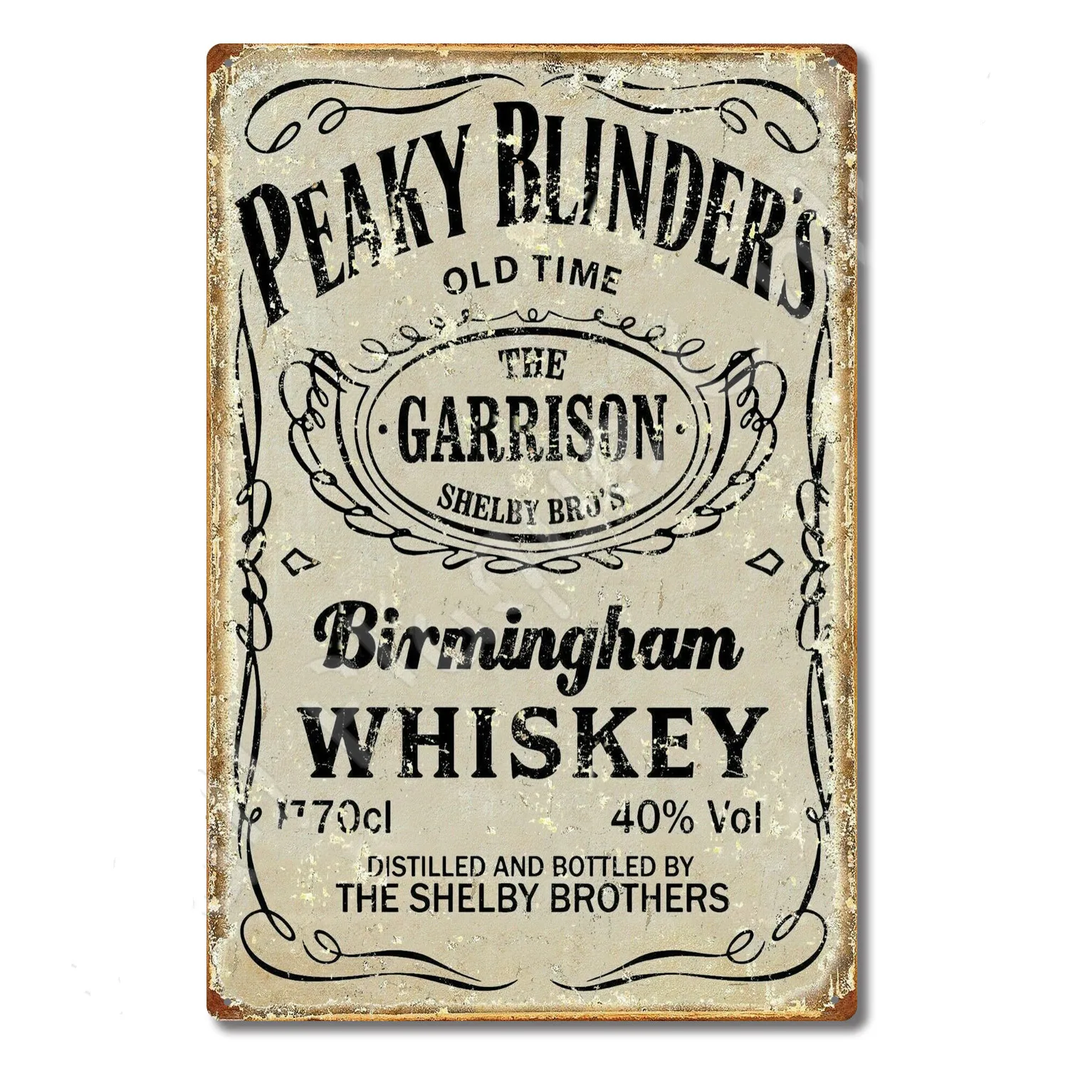 Vintage Tin Sign Peaky Blinders Whiskey Metal Sign Poster Retro Art Plaque Wall Decor for Home Bar Pub Cafe Restaurant 8x12 Inch