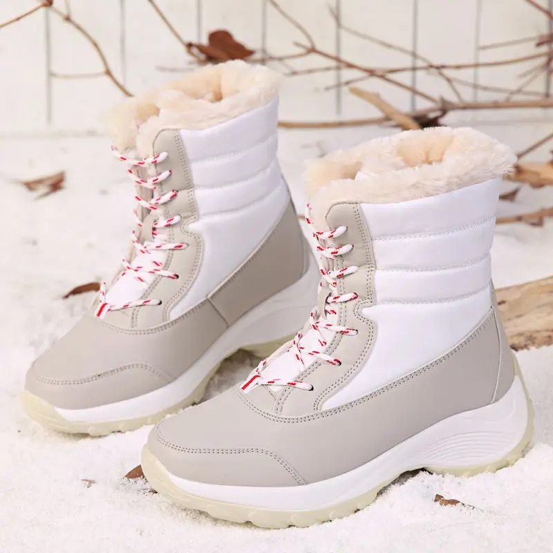 Women's shoes Snow boots Women's high top lace up Women's fashion shoes Women's plush warm cotton boots Women's boots31-44