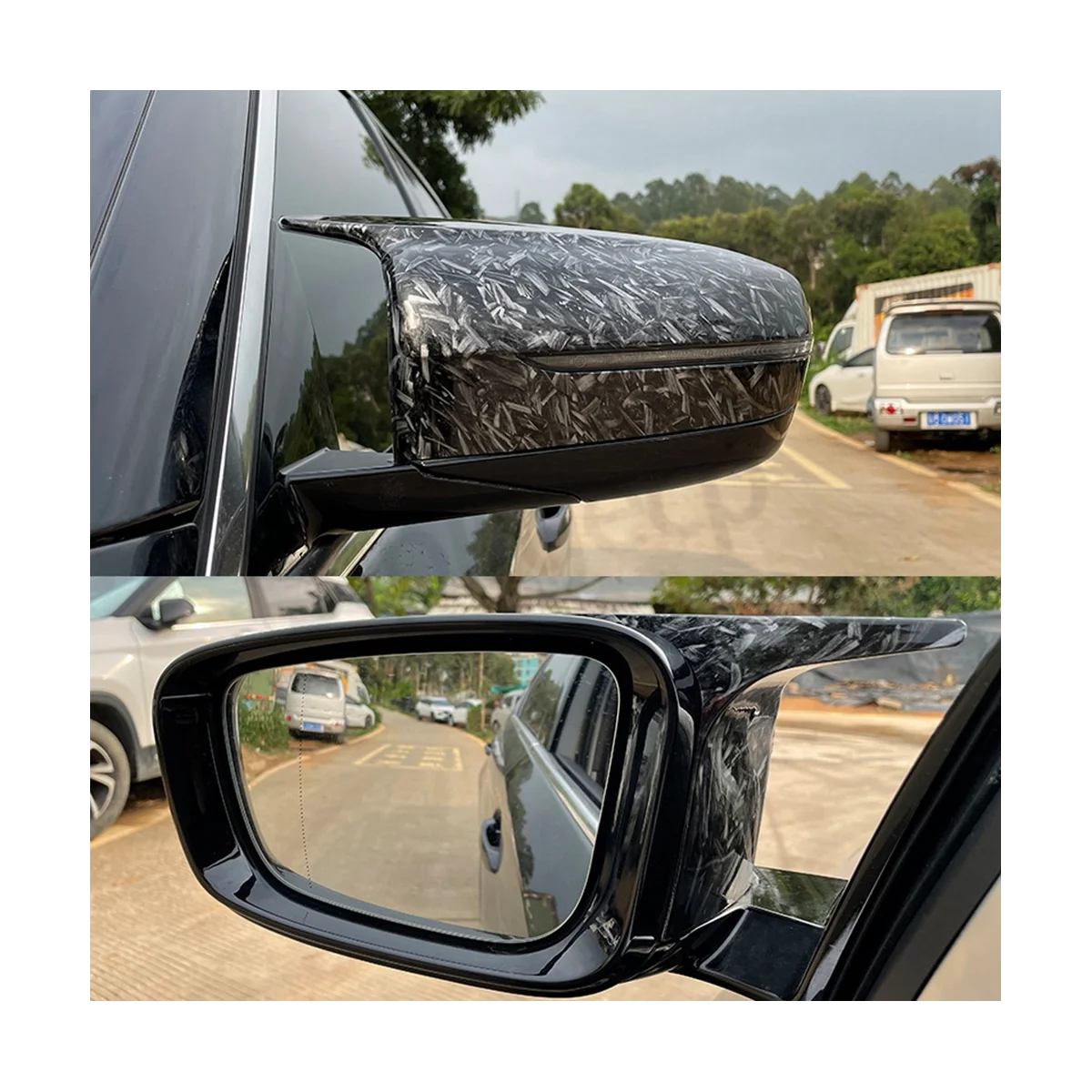 

Кованое углеродное волокно внешнее боковое зеркало заднего вида крышка отделка для BMW 4 5 7 8-серии G22 G23 G24 G11 G12 G14 G15 G16