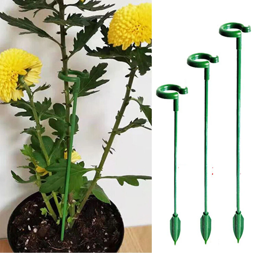 

10PCS Garden Support Stake Ring Metal Garden Plant Supports Single Stem Shrub Holder for Plants Rose Flowers Vegetables Vine