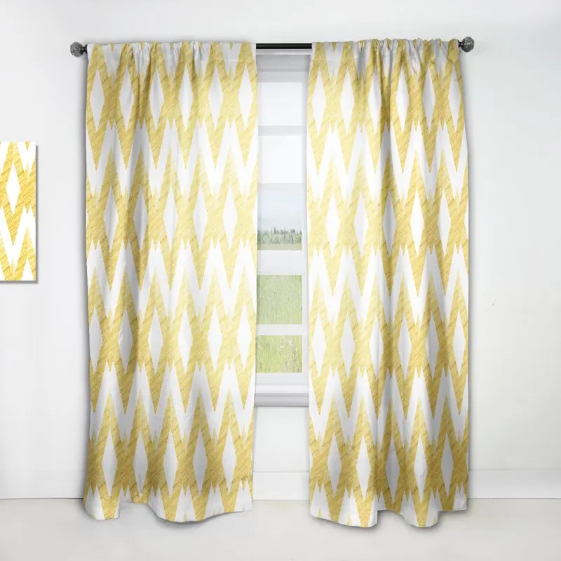 

Glittering Lines Retro Pattern' Mid-Century Modern Curtain Panel
